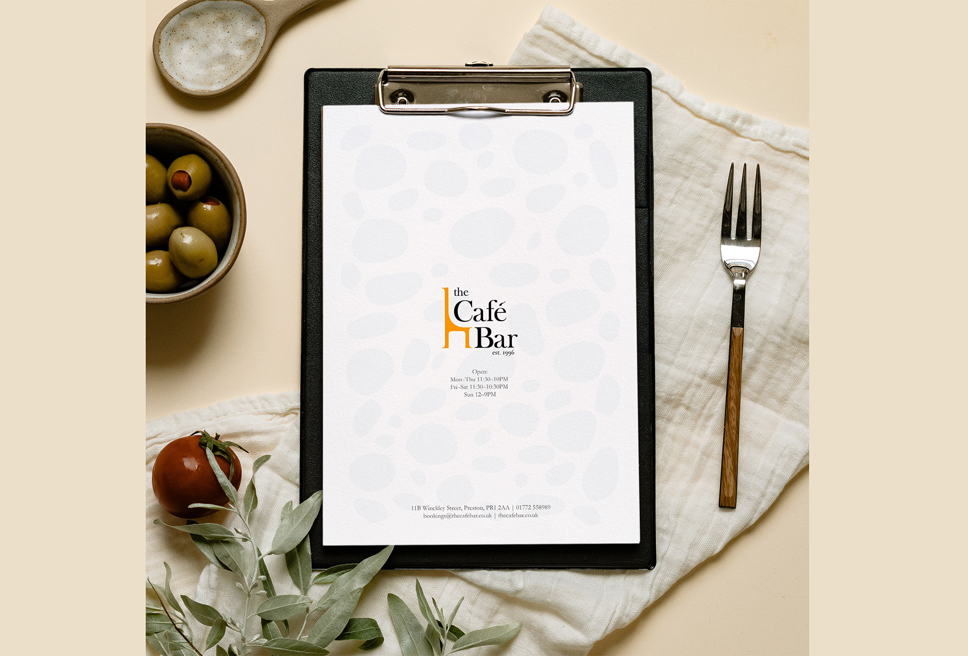 The Café Bar menu