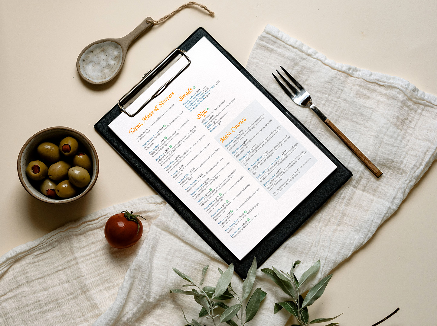 The Café Bar alternate menu